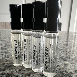 Le Labo samples (two from City Exclusives; two from classic collection )
